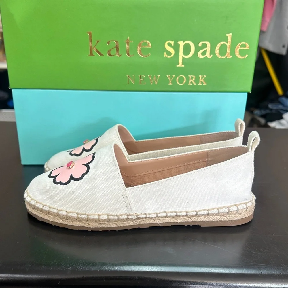 Kate Spade Cream Espadrilles with Pink Floral Design - Picture 6 of 8